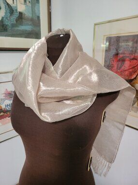 NWOT Shawl or Evening Scarf with Beaded Tassels By Midwest